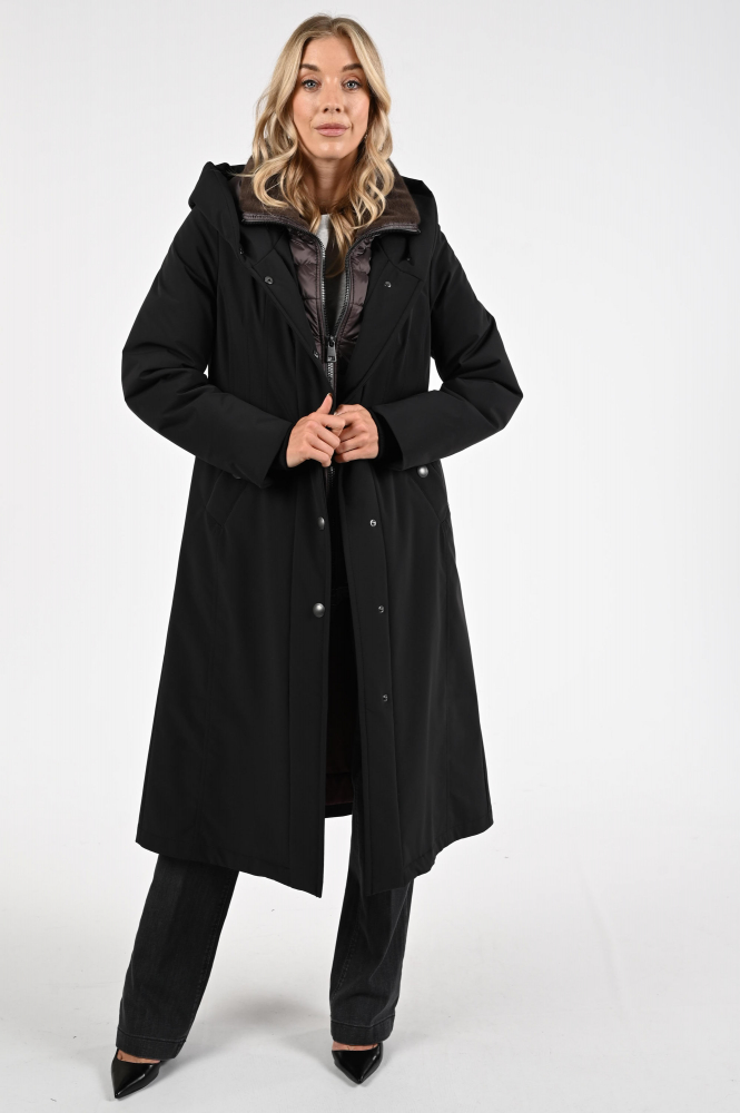 Creenstone Effie coat Lange jas Zwart