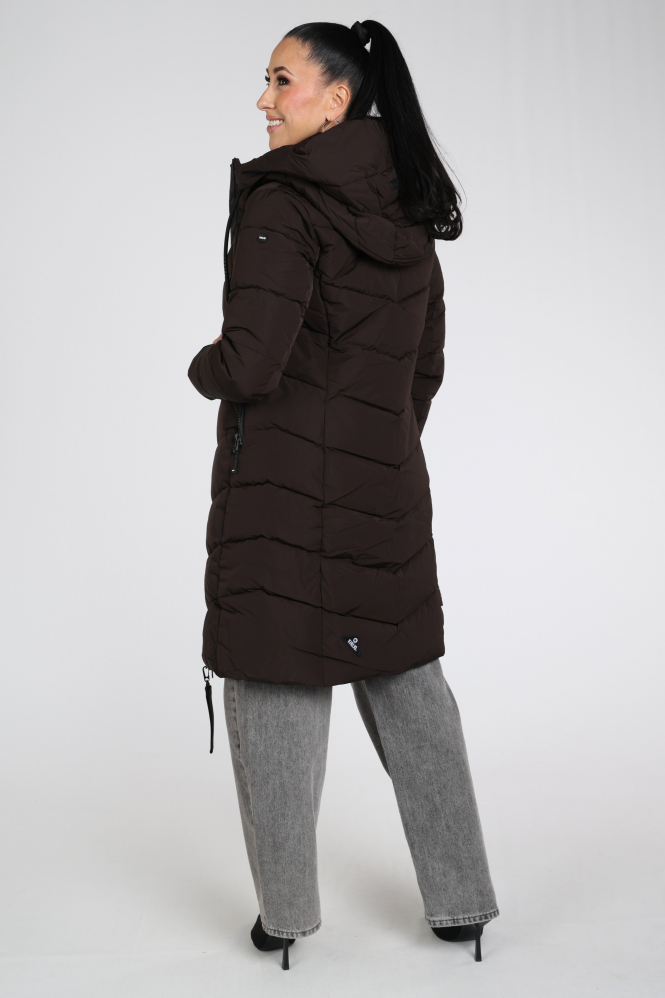 Khujo Mikia4 1098co263 Lange jas Bruin