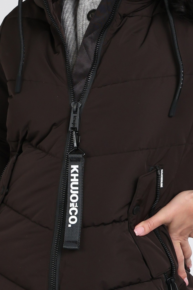 Khujo Mikia4 1098co263 Lange jas Bruin