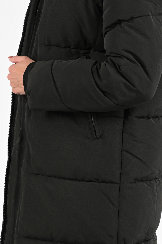 WithBlack Glorian puffer Lange jas Groen
