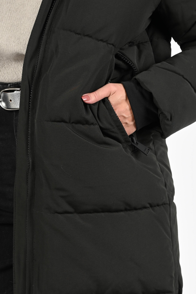 WithBlack Glorian puffer Lange jas Groen