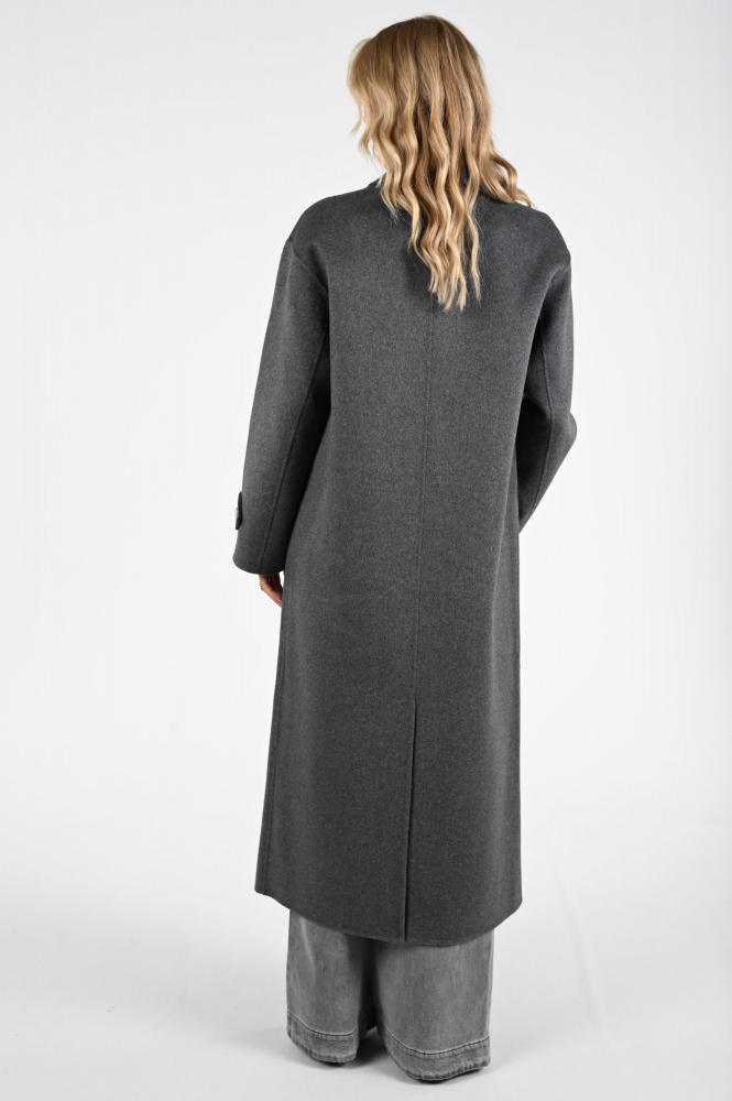 WithBlack Cerena maxi wool Wollen jas Grijs