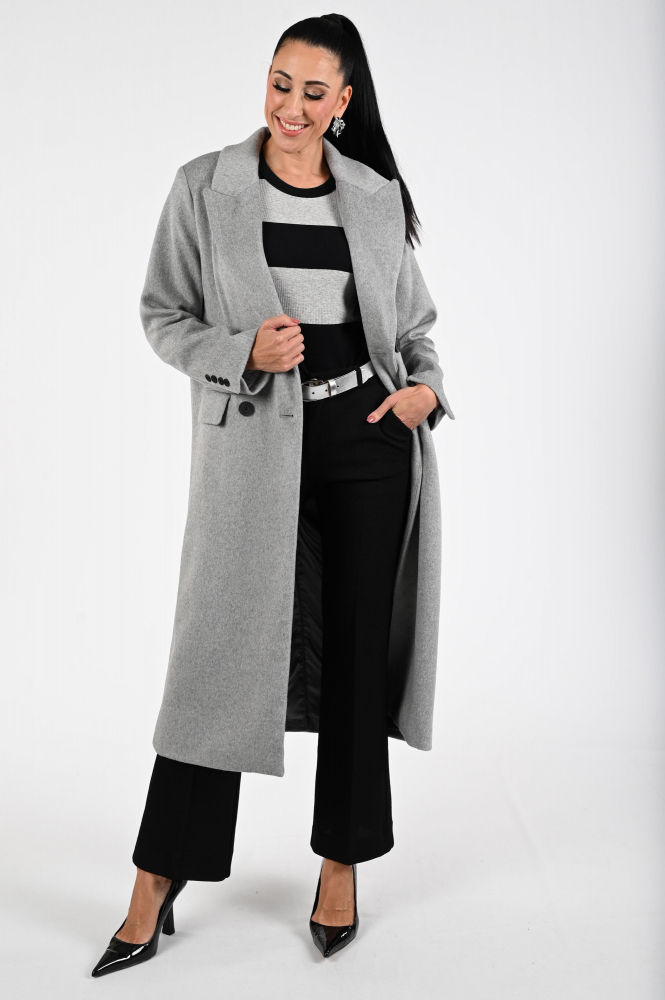 Giacomo 6618217 Wollen jas Grijs