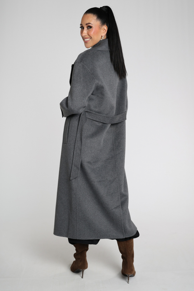 WithBlack 00001384 Wollen jas Grijs