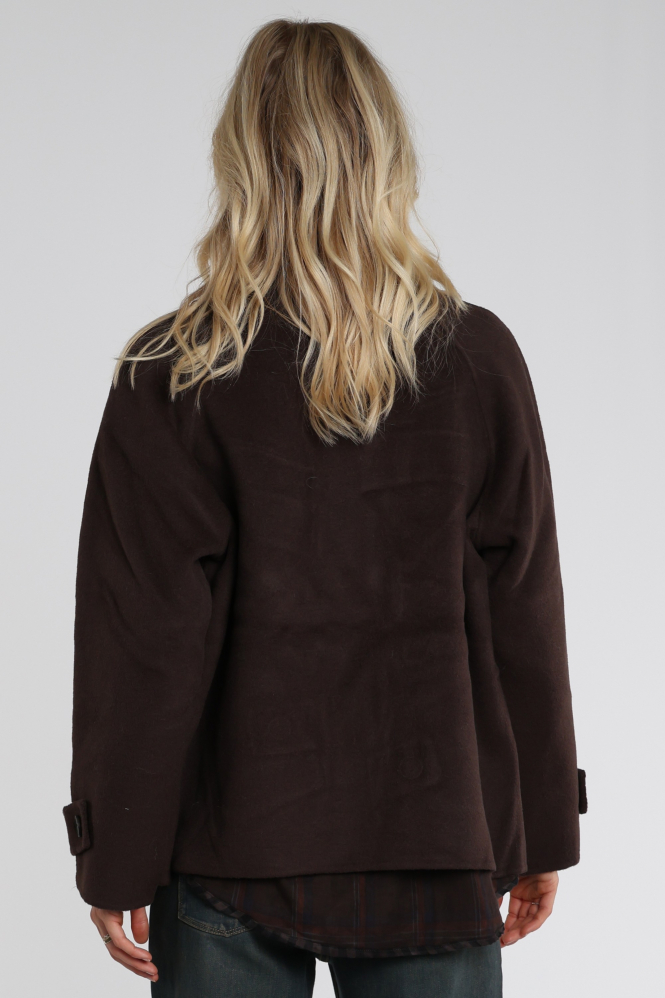 WithBlack 00001385 Wollen jas Bruin