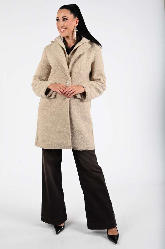 Nukus NKF12003 Wollen jas Beige