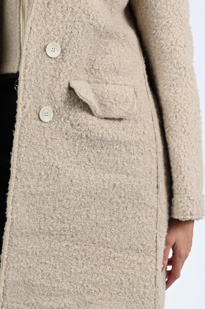 Nukus NKF12003 Wollen jas Beige