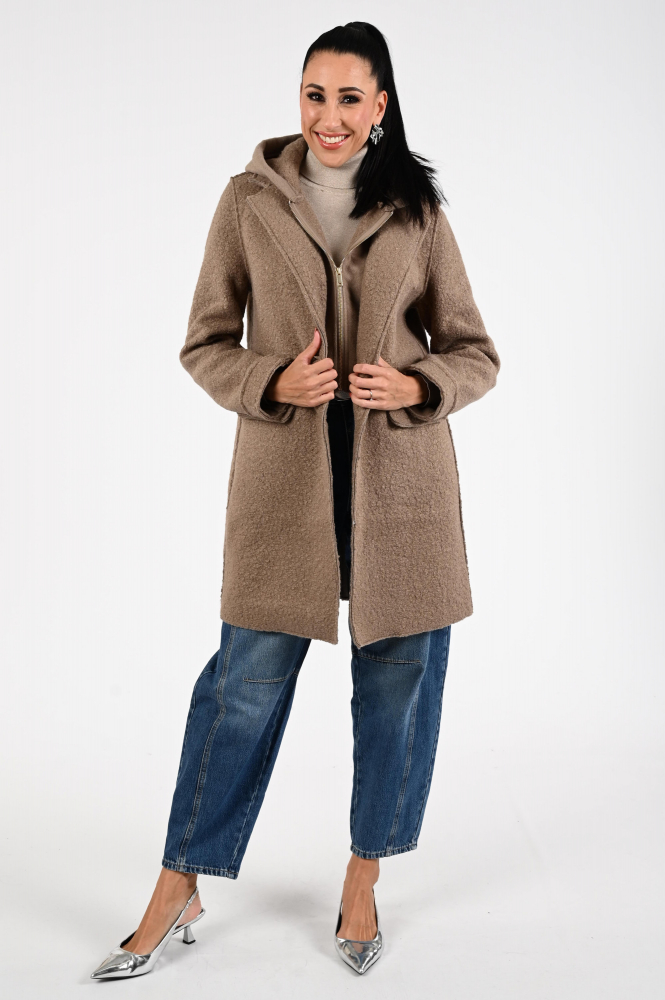 Nukus NKF12003 Wollen jas Beige