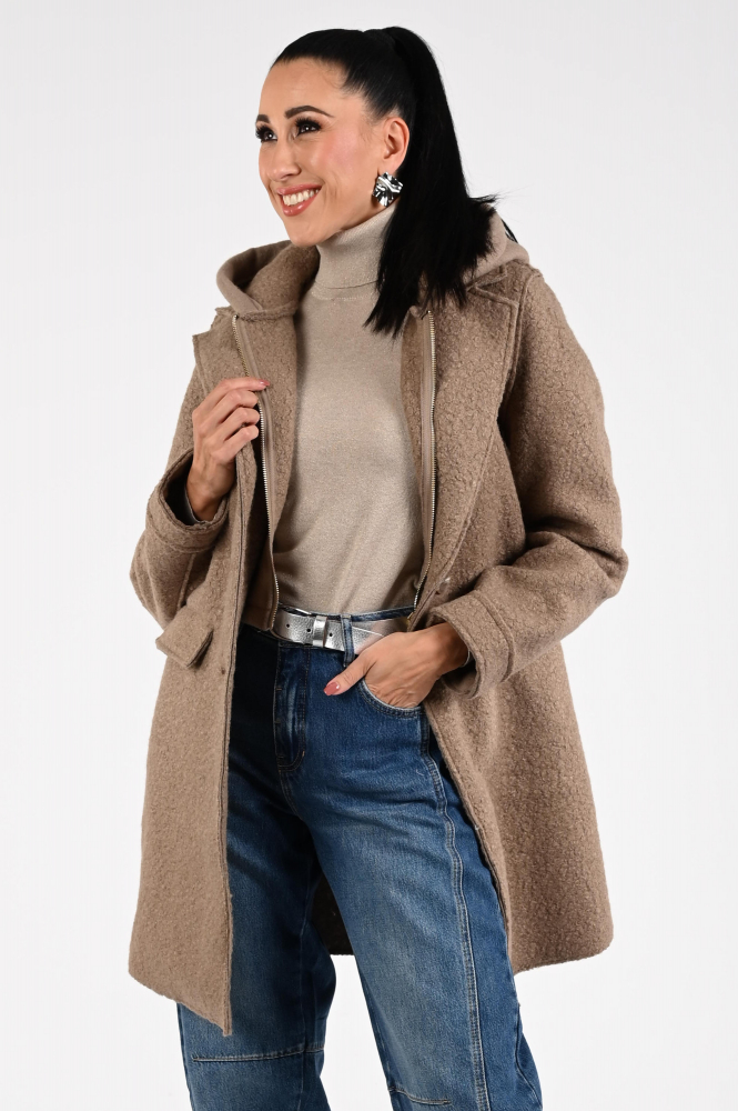 Nukus NKF12003 Wollen jas Beige