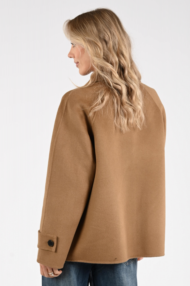 WithBlack Lucia wool coat Wollen jas Bruin