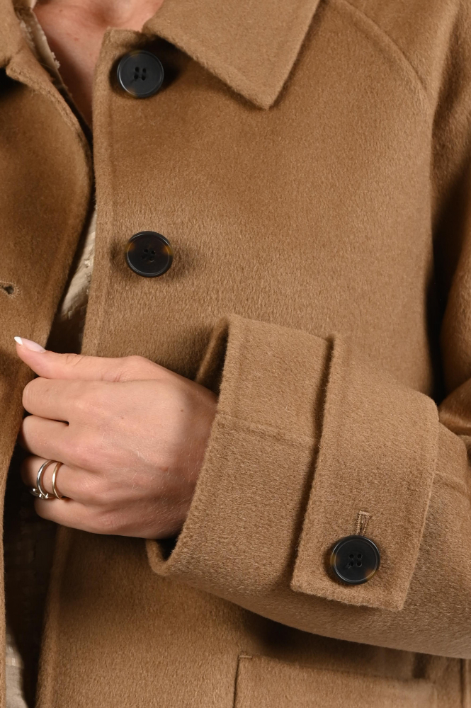 WithBlack Lucia wool coat Wollen jas Bruin