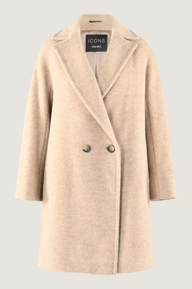 Cinzia Rocca Icons zr09001-63b6 Wollen jas Bruin