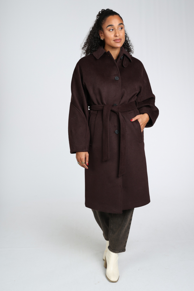 Giacomo 6618440 Wollen jas Bruin