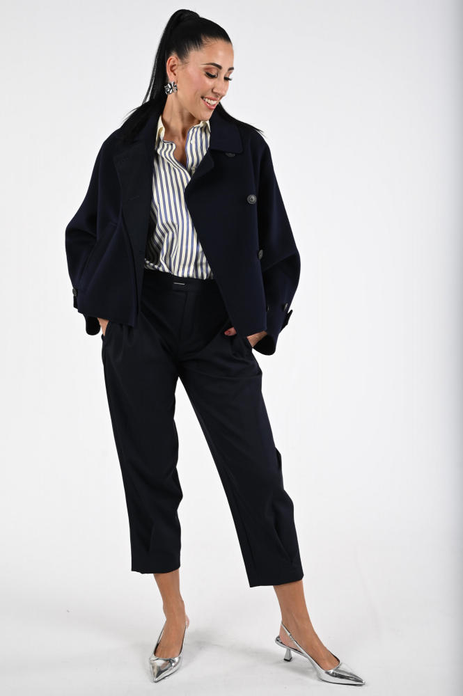 MaxMara Carella mm80740 Wollen jas Blauw