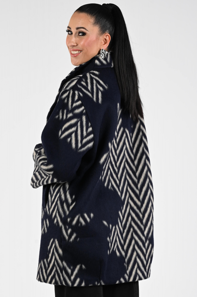 Caroline Biss 4451 Wollen jas Blauw