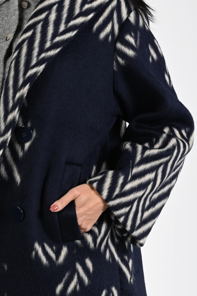 Caroline Biss 4451 Wollen jas Blauw