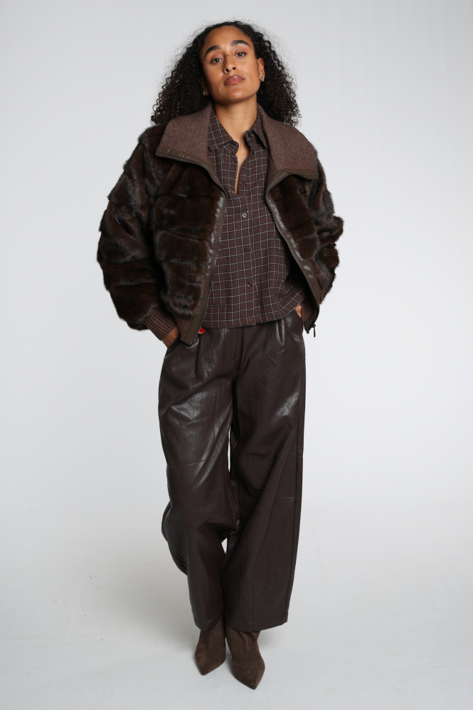 Nukus NKF13152 Imitatiebont jas Bruin