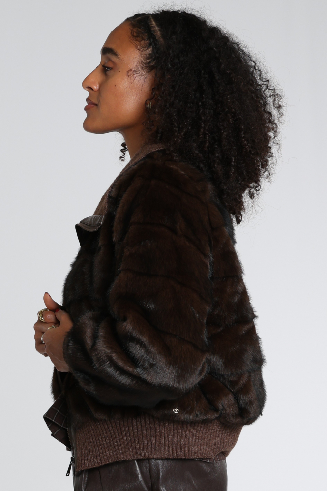 Nukus NKF13152 Imitatiebont jas Bruin