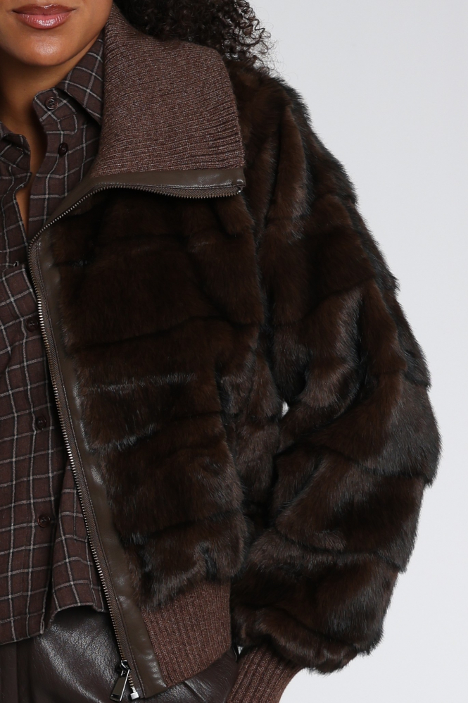 Nukus NKF13152 Imitatiebont jas Bruin
