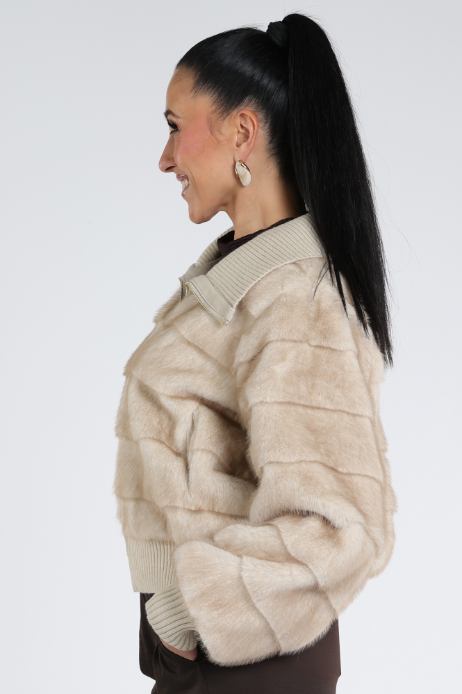 Nukus NKF13152 Imitatiebont jas Beige