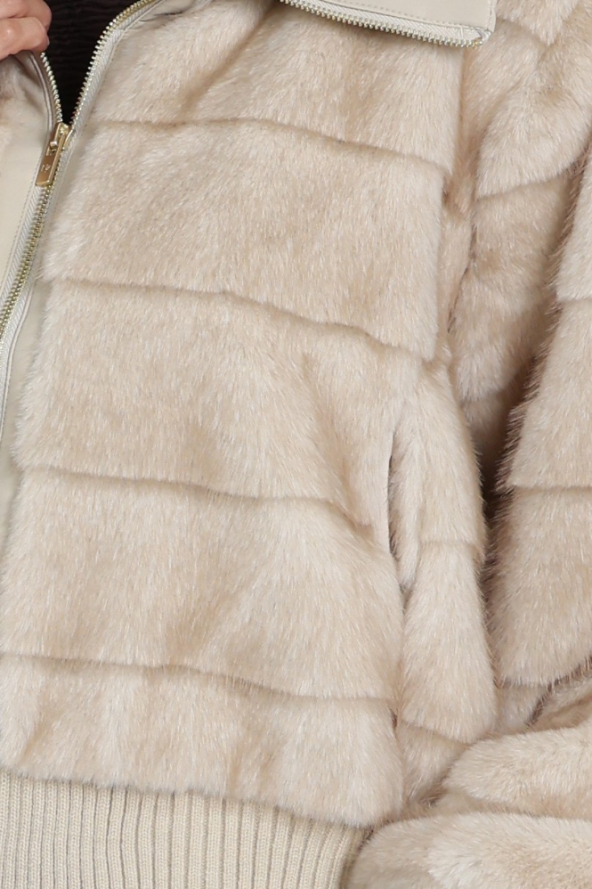 Nukus NKF13152 Imitatiebont jas Beige