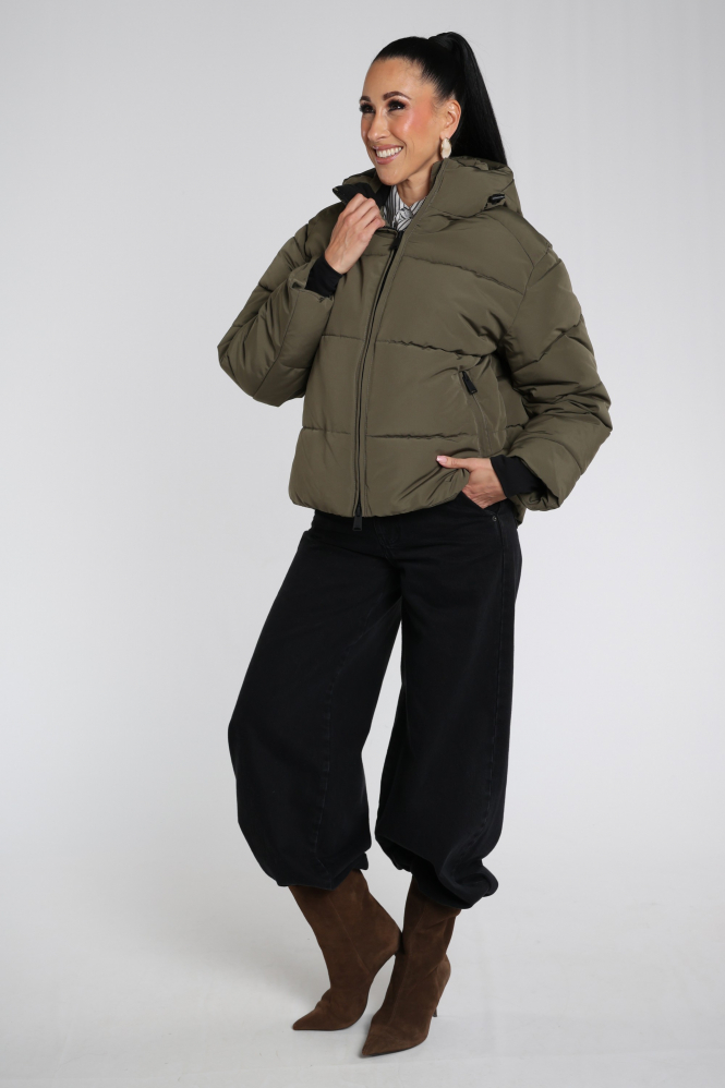 WithBlack 00001413 Gewatteerde jas Groen