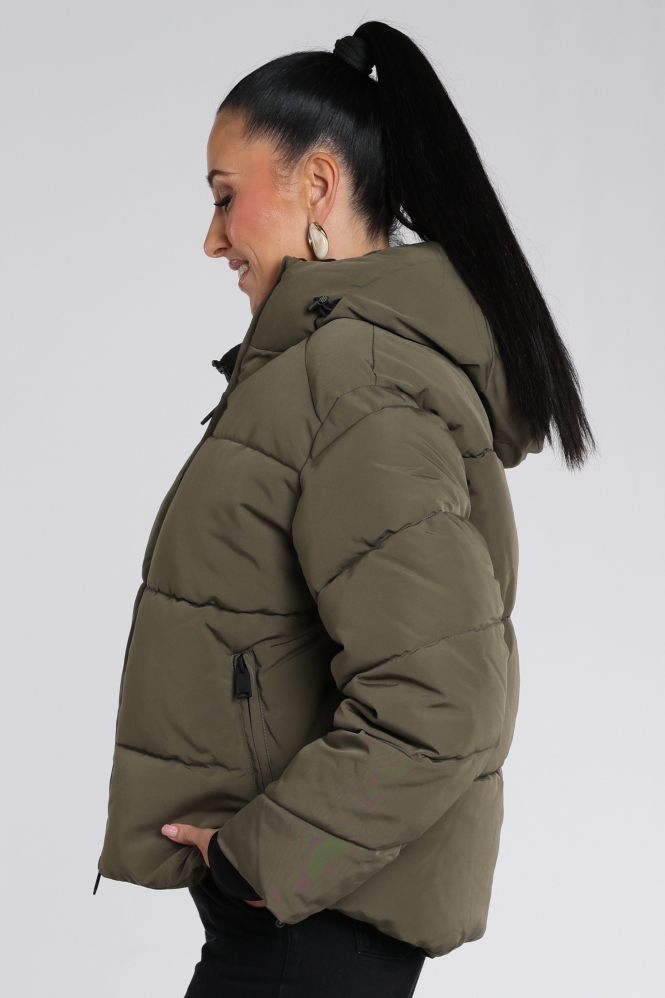 WithBlack 00001413 Gewatteerde jas Groen