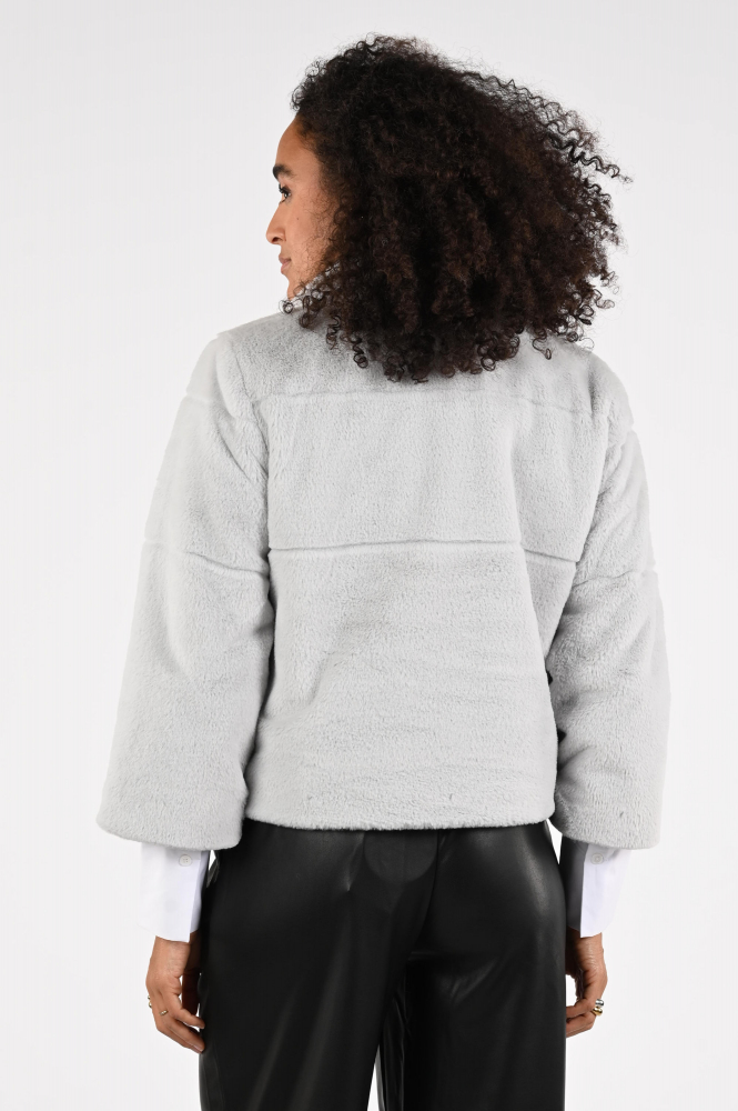 Monari 808266 Imitatie bontjas kort Grijs