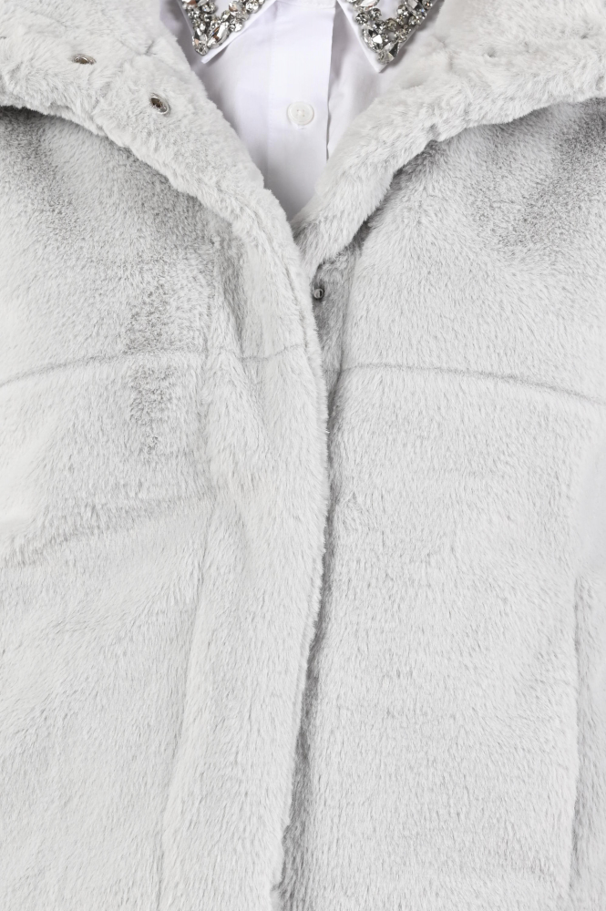 Monari 808266 Imitatie bontjas kort Grijs