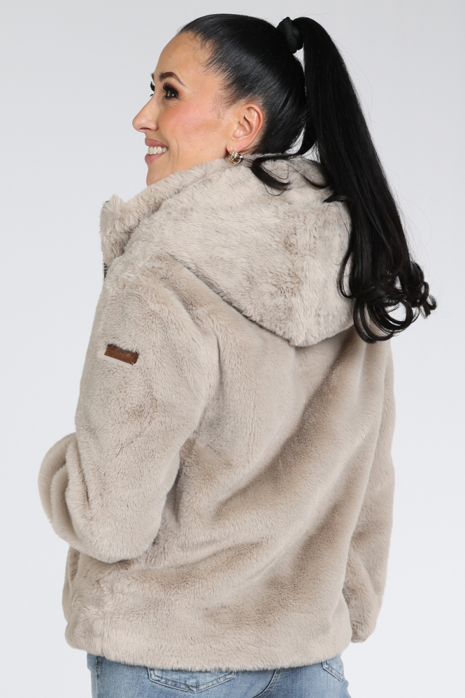 Moscow Evelyn-4 08-08 Imitatie bontjas kort Bruin