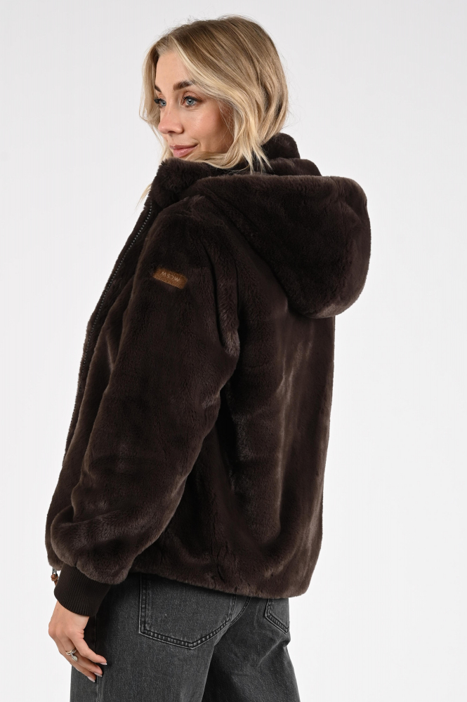 Moscow Evelyn-3 08-08 Imitatie bontjas kort Bruin