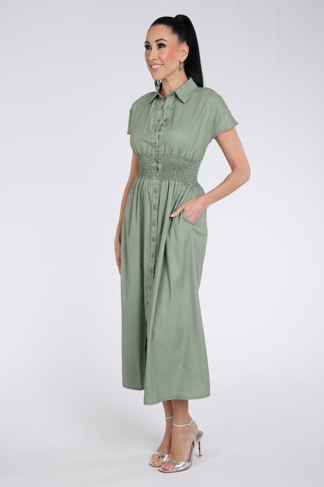Florez Estelle dress Jurk mouwloos Groen