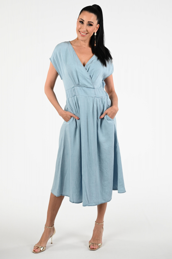 Geisha 57305-10 Jurk mouwloos Blauw