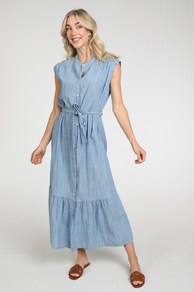 Geisha 67050-70 Jurk mouwloos Blauw