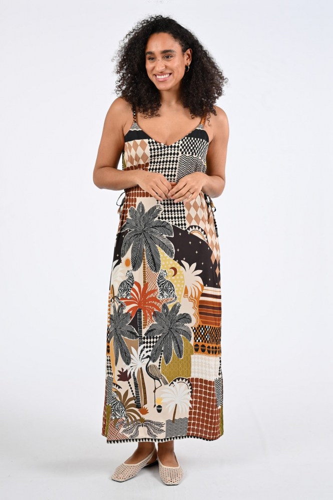 Geisha 67407-20 Jurk mouwloos Bruin