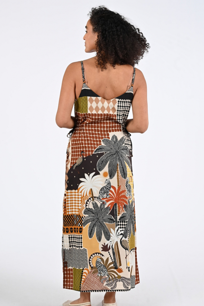 Geisha 67407-20 Jurk mouwloos Bruin