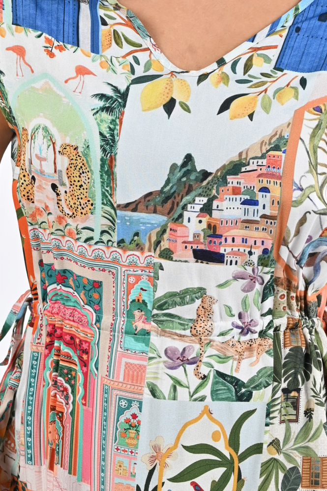 Geisha 67399-20 Jurk mouwloos Groen