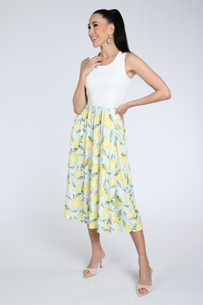 Oui 0098391 Jurk mouwloos Geel