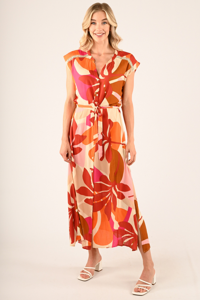 Geisha 47444-20 Jurk mouwloos Oranje