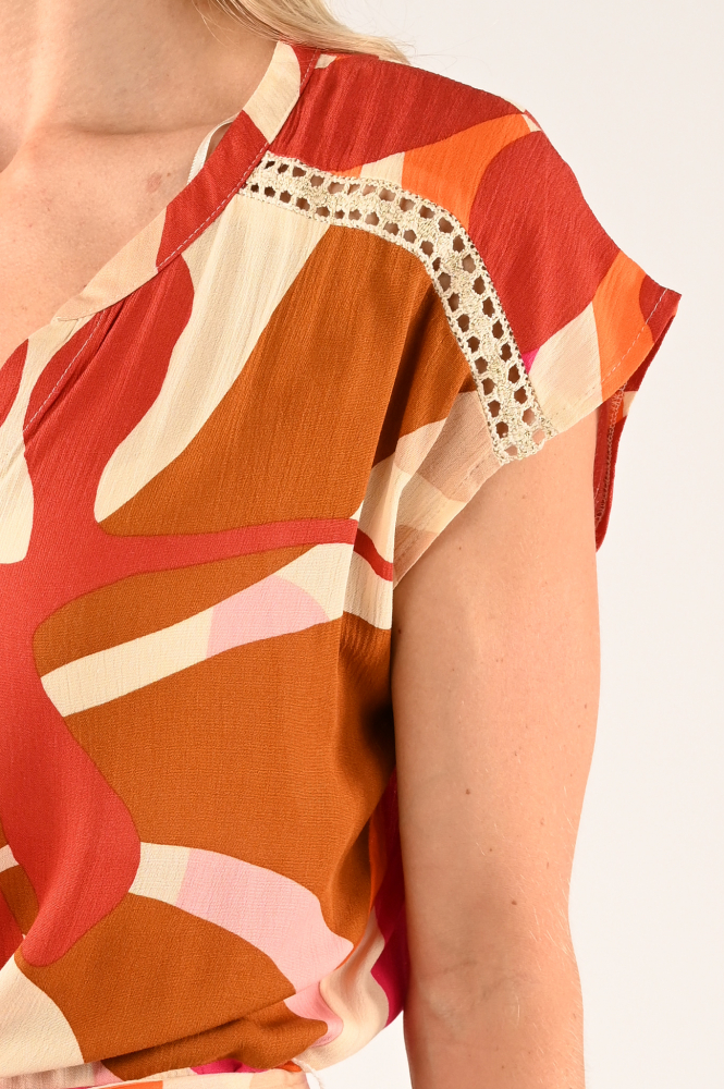 Geisha 47444-20 Jurk mouwloos Oranje