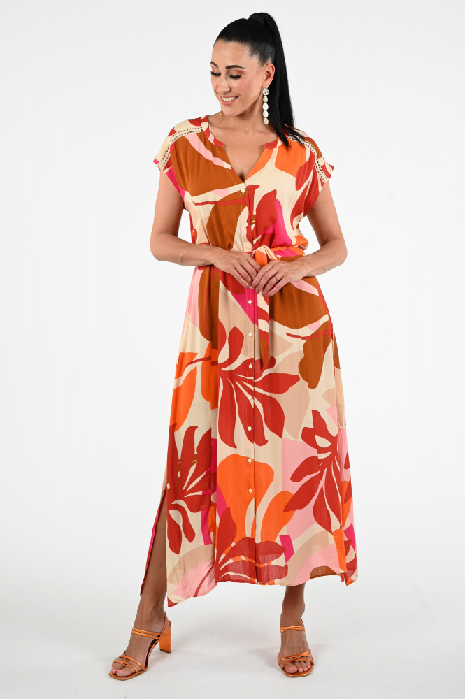 Geisha 47444-20 Jurk mouwloos Oranje