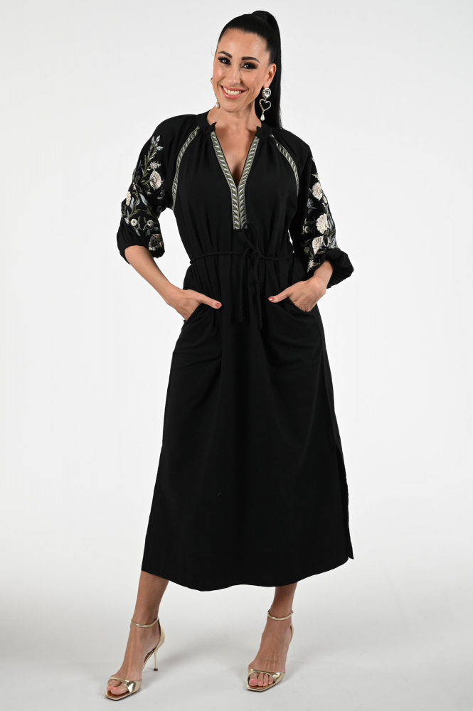Aimée the label Miranda 3  Jurk driekwart mouw Zwart