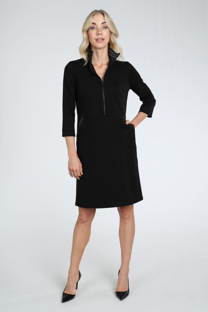 Joseph Ribkoff 263615 Jurk driekwart mouw Zwart