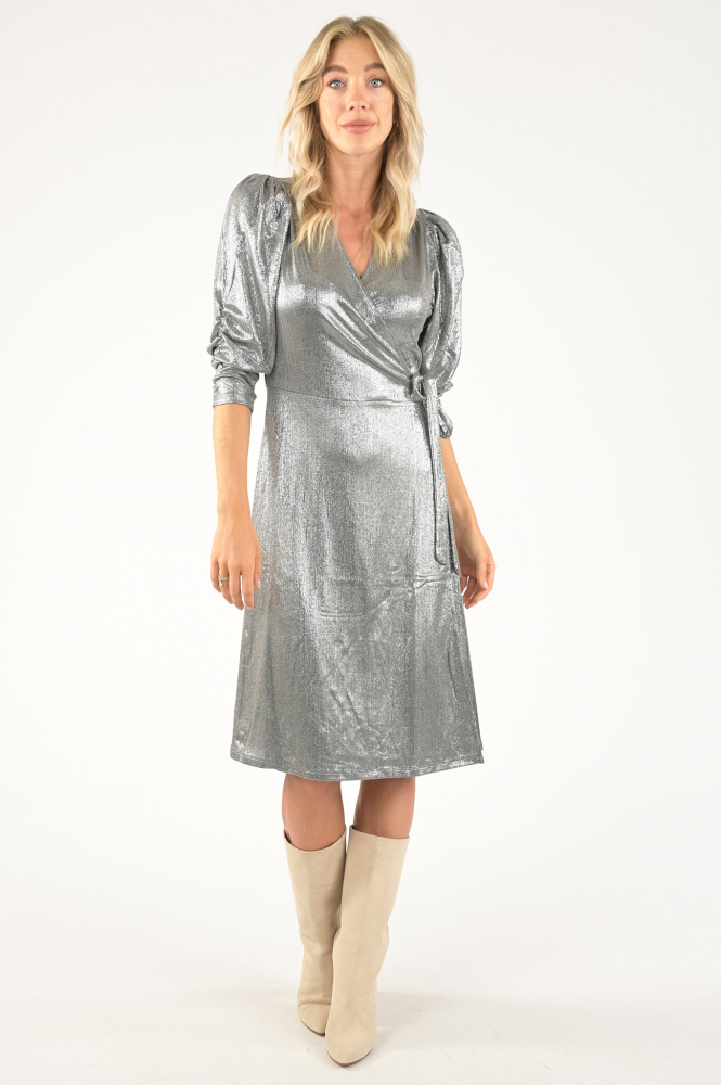 Co'couture glitter dress Jurk driekwart mouw Grijs