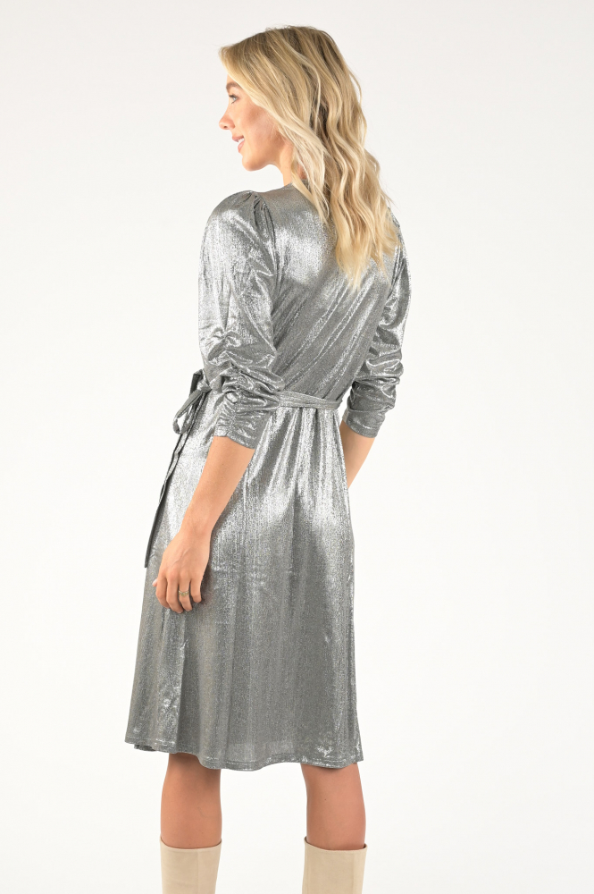 Co'couture glitter dress Jurk driekwart mouw Grijs