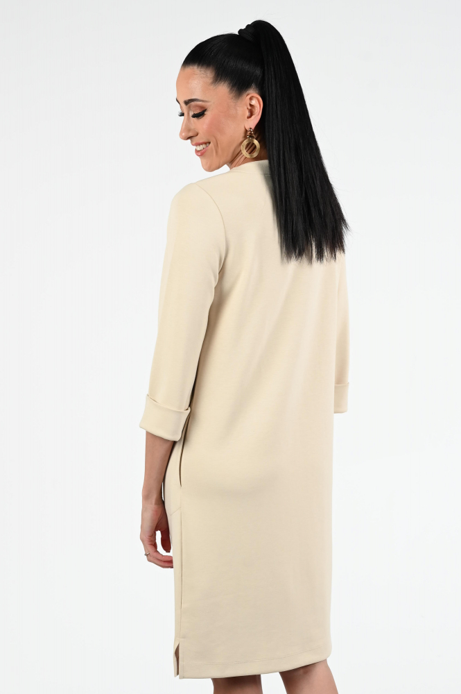 KYRA Hedwig-s25 Jurk driekwart mouw Beige