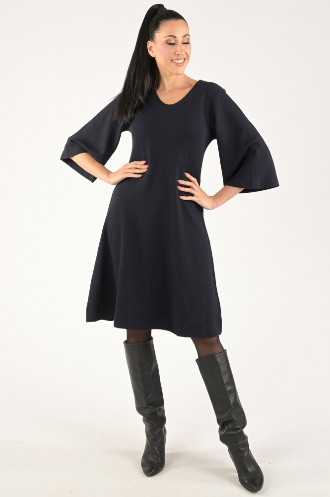 KYRA Eliana-w23 Jurk driekwart mouw Blauw