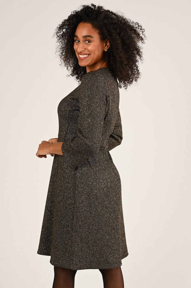 Luisa Cerano 708536-3676 Jurk driekwart mouw Goud