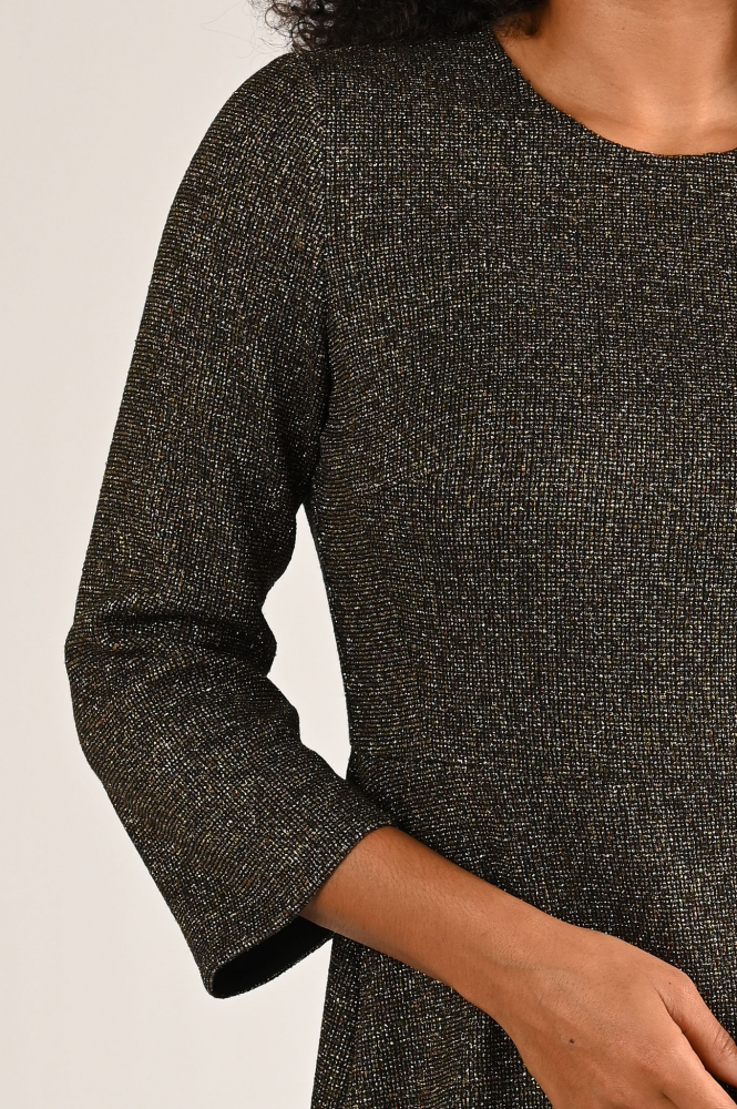 Luisa Cerano 708536-3676 Jurk driekwart mouw Goud