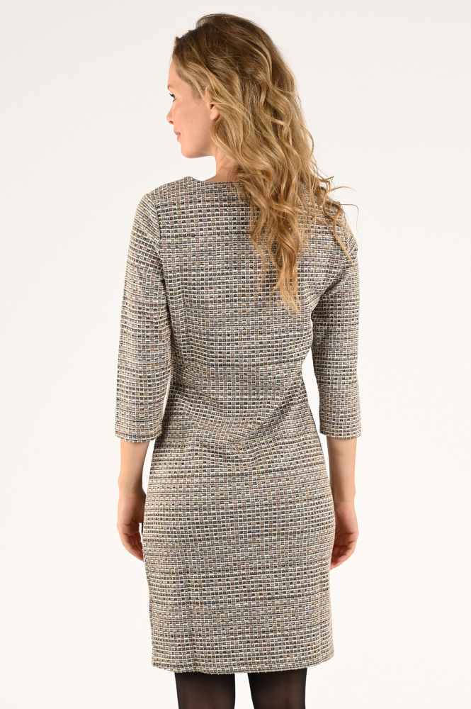 Smashed Lemon 23593 Jurk driekwart mouw Beige